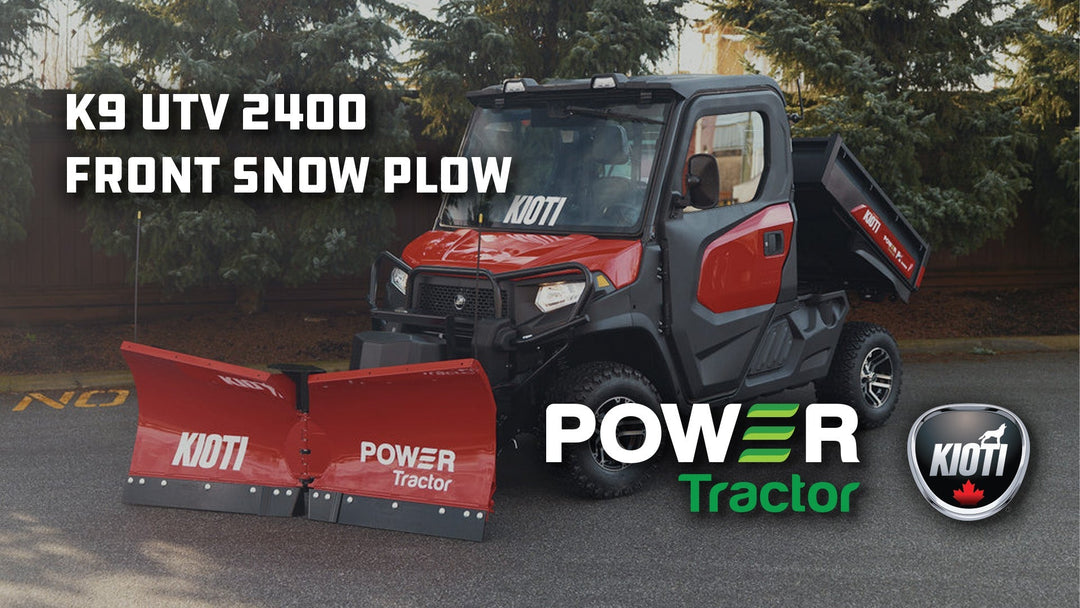 Power Tractor & KIOTI K9 UTV Snow Plow Setup | Integrated Electronic Plow Ready for Winter Work