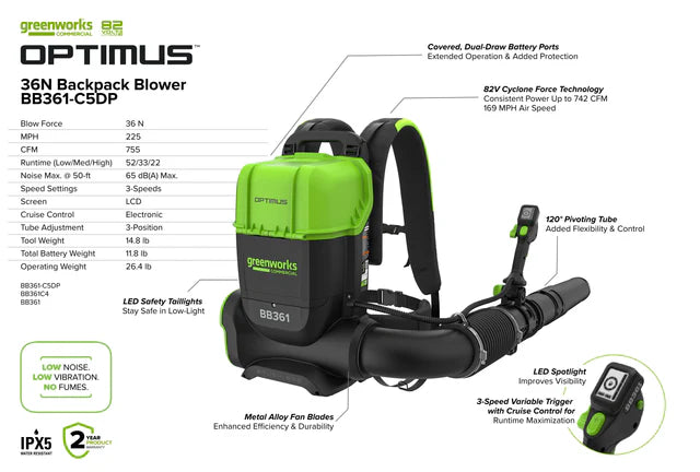 Optimus 82v 36N BP Blower | BB361