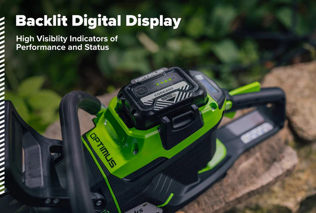 82V OPTIMUS 3.0 kW 18" Chainsaw Kit with CORE400 Battery & DP Charger | OCS500-C4DP-18