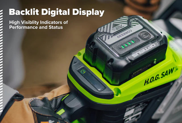OPTIMUS 82V 5.0kw 28" HOG Chainsaw Kit with CORE530 Battery & DP Charger | OCS800-C5DP-28