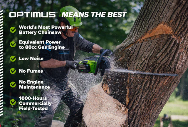 OPTIMUS 82V 5.0kw 20" HOG Chainsaw Kit with CORE530 Battery & DP Charger | OCS800-C5DP-20