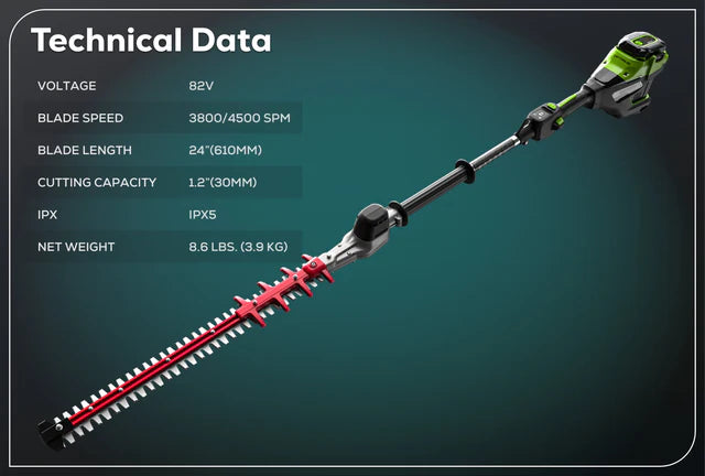 Optimus 82V Short Pole Fixed Hedge Trimmer | PH302F