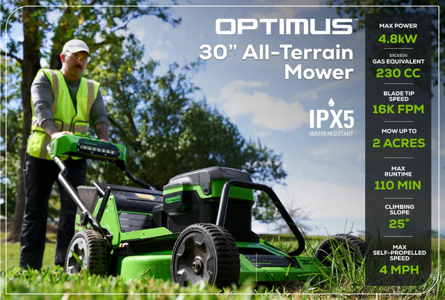 Optimus 82V 30" All-Terrain Mower with (3) CORE530 Batteries and DP Charger | ATM30-C5DP