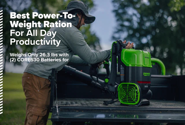 Optimus 82v 36N BP Blower with (2) 8Ah Batteries and Dual Port Charger | BB361-82DP