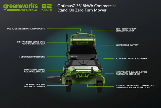 OptimusZ 32" 8kWh Stand-On Zero Turn Mower | CZ32S8X