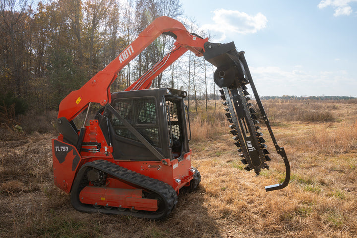 KIOTI KIXTRENCH48 - Extreme Heavy Duty Trencher w/o Chain, 48" (6" combo chain, 15-20GPM, 48")