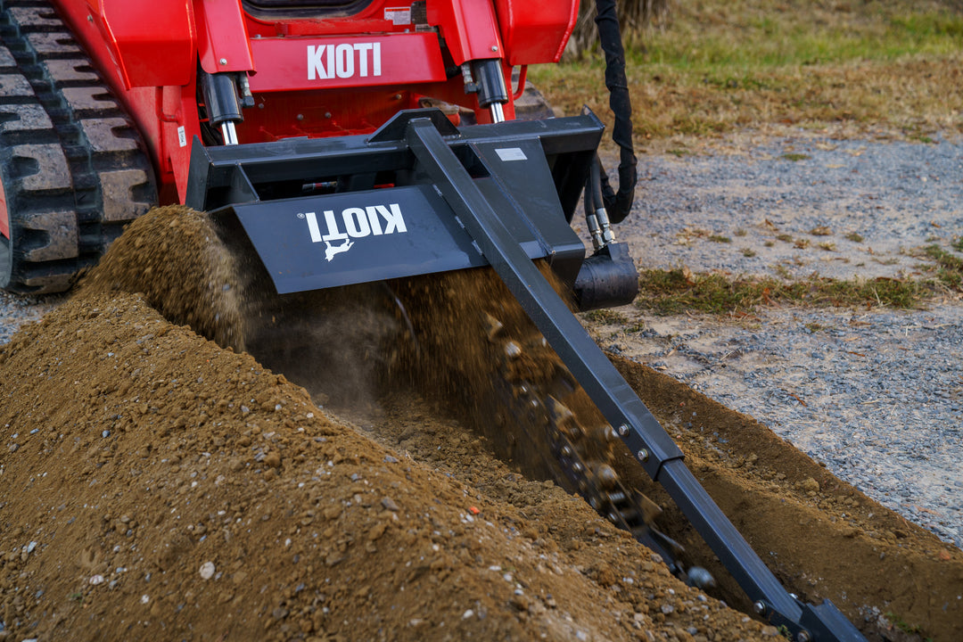 KIOTI KIXTRENCH48 - Extreme Heavy Duty Trencher w/o Chain, 48" (6" combo chain, 15-20GPM, 48")